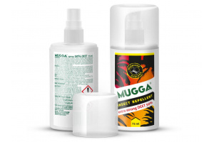 Najmocniejsza Mugga 50% DEET Strong Spray. Na komary tropikalne.