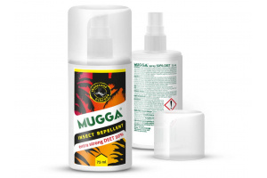 Najmocniejsza Mugga 50% DEET Strong Spray. Na komary tropikalne.